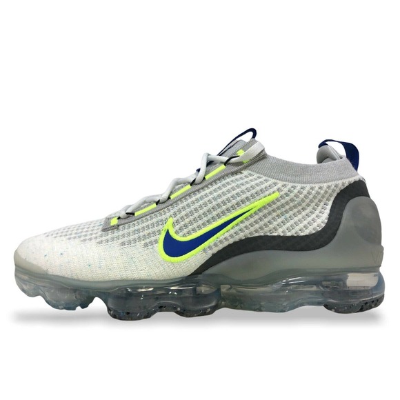 Nike Vapormax 2021 FK Mens Running Shoes White/Hyper Royal-Volt DC9394 100 (NEW) main image 9